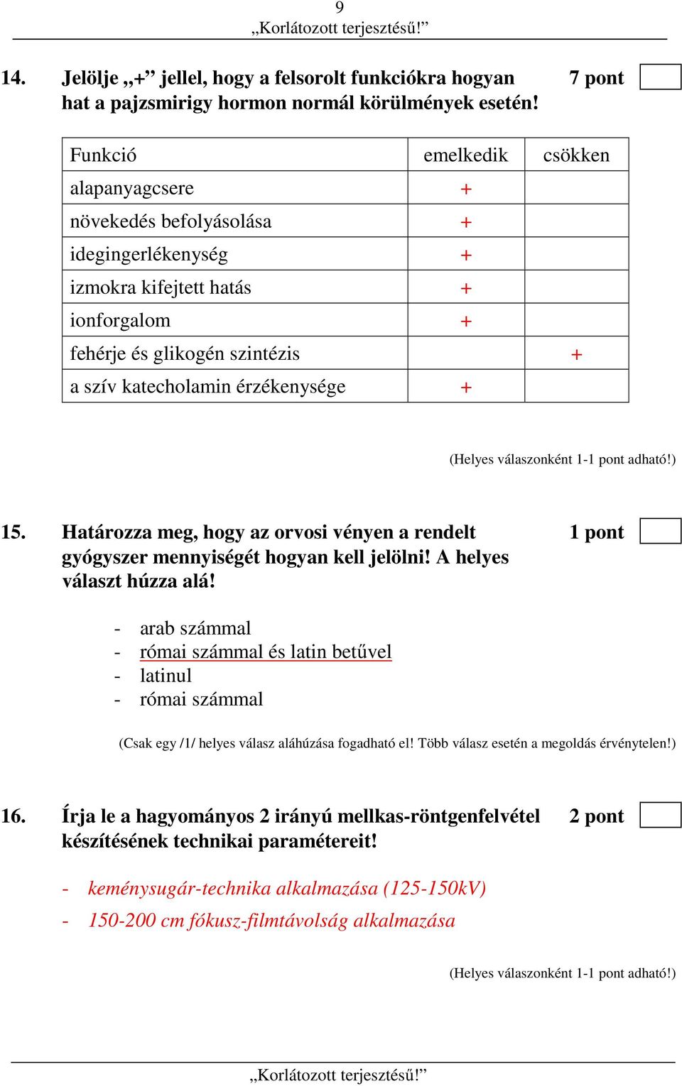 Határozza meg, hogy az orvosi vényen a rendelt 1 pont gyógyszer mennyiségét hogyan kell jelölni! A helyes választ húzza alá!