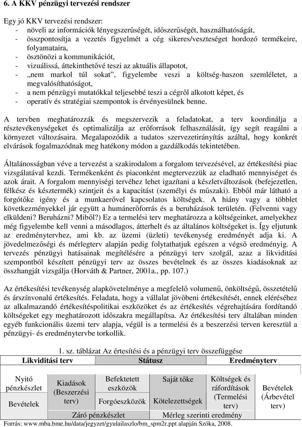 szemléletet, a megvalósíthatóságot, - a nem pénzügyi mutatókkal teljesebbé teszi a cégrıl alkotott képet, és - operatív és stratégiai szempontok is érvényesülnek benne.