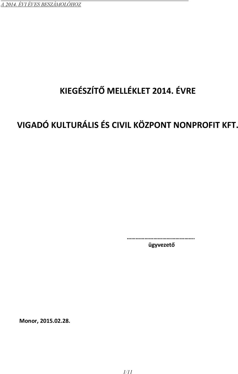 CIVIL KÖZPONT NONPROFIT KFT.