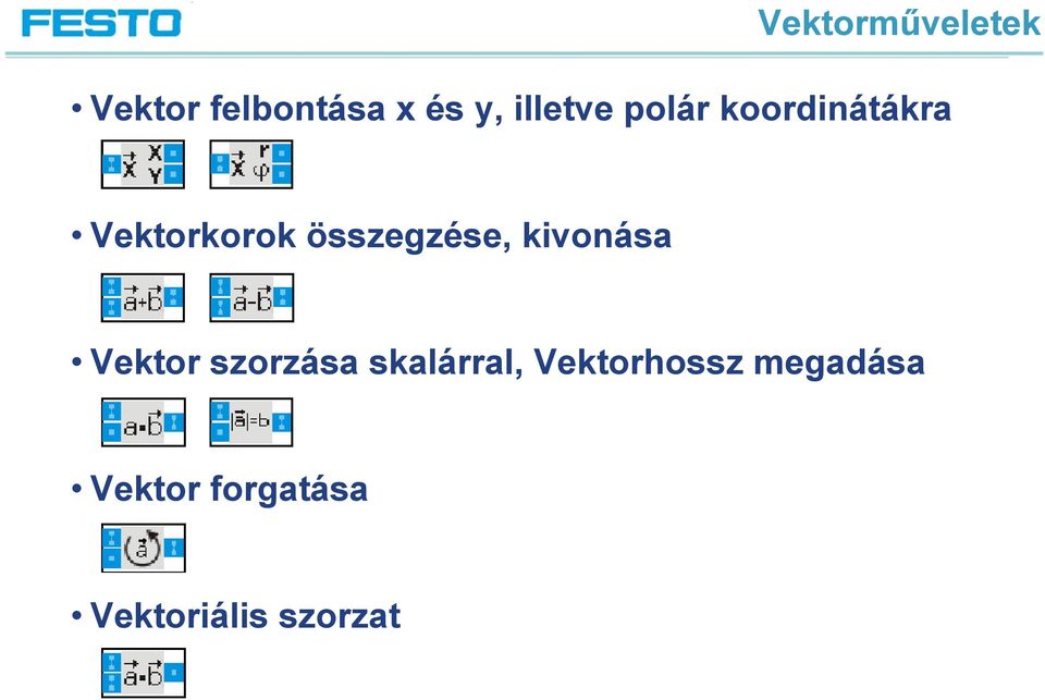 összegzése, kivonása Vektor szorzása