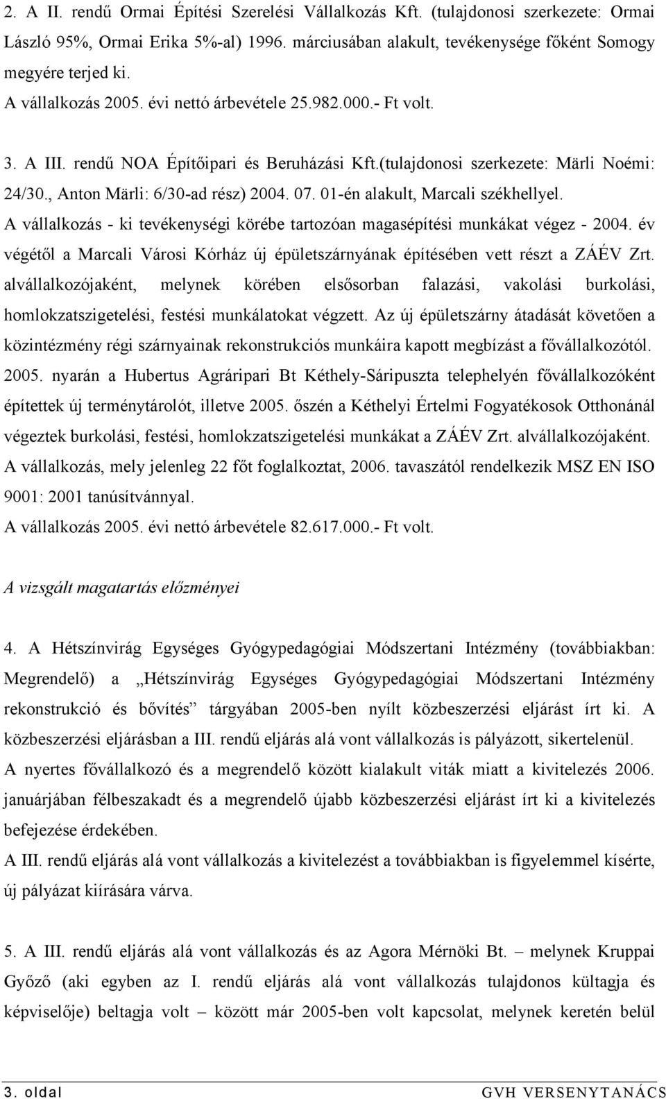 01én alakult, Marcali székhellyel. A vállalkozás ki tevékenységi körébe tartozóan magasépítési munkákat végez 2004.