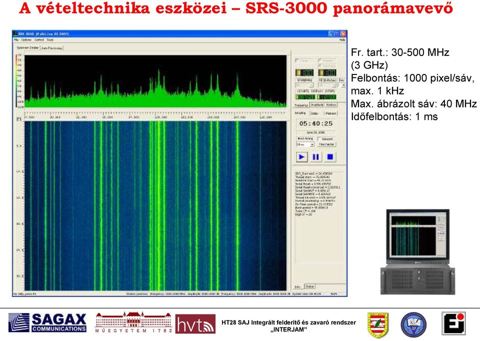 : 30-500 MHz (3 GHz) Felbontás: 1000