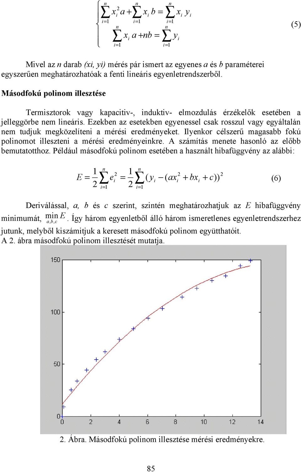 Ilkor célszrű magasa fokú polomot llszt a mérés rdmékr. A számítás mt hasoló az lő mutatotthoz.