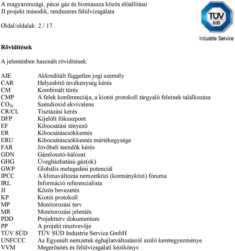 tárgyaló feleinek találkozása Széndioxid ekvivalens Tisztázási kérés Kijelölt fókuszpont Kibocsátási tényező Kibocsátáscsökkentés Kibocsátáscsökkentés mértékegysége Jövőbeli teendők kérés