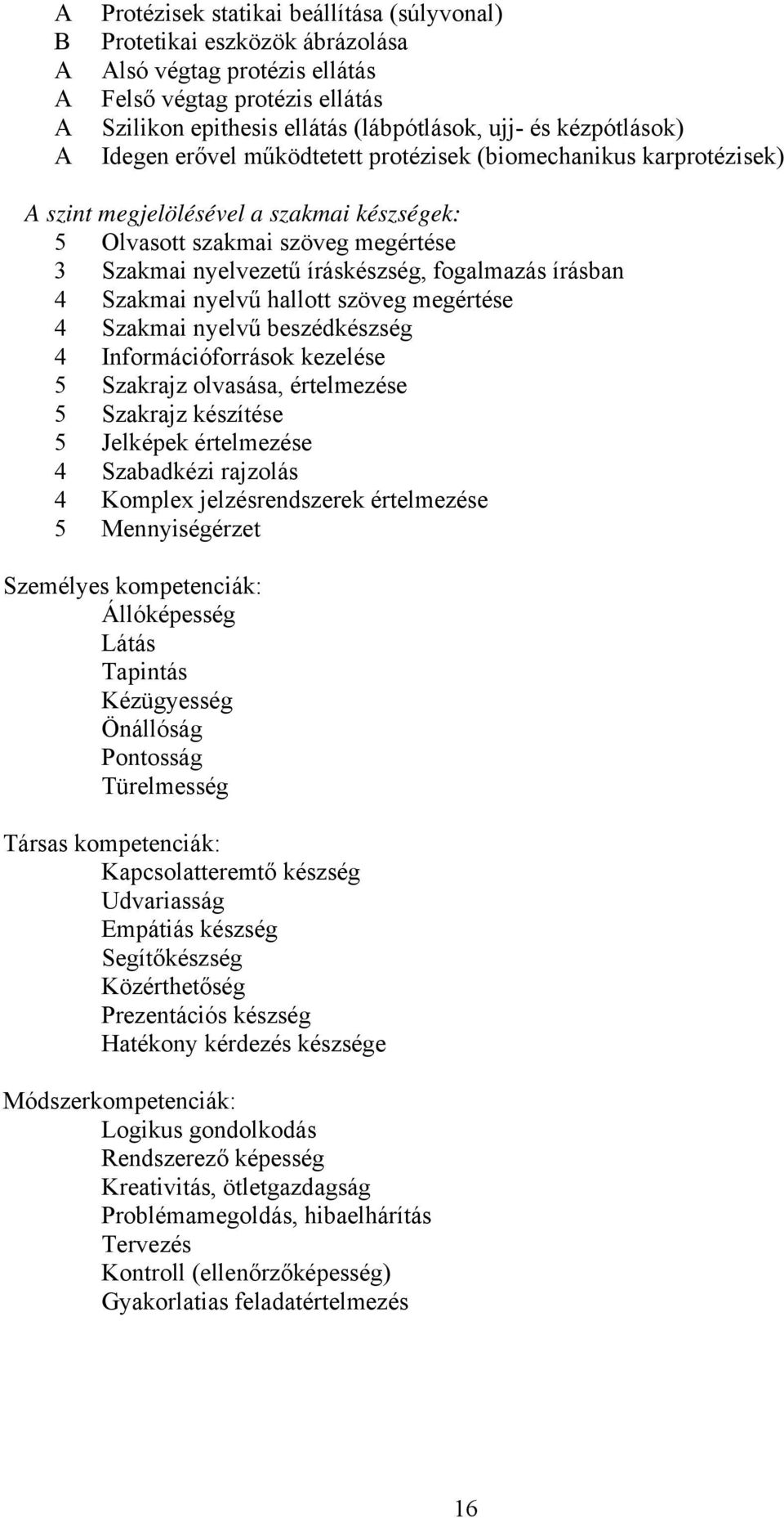 fogalmazás írásban 4 Szakmai nyelvű hallott szöveg megértése 4 Szakmai nyelvű beszédkészség 4 Információforrások kezelése 5 Szakrajz olvasása, értelmezése 5 Szakrajz készítése 5 Jelképek értelmezése