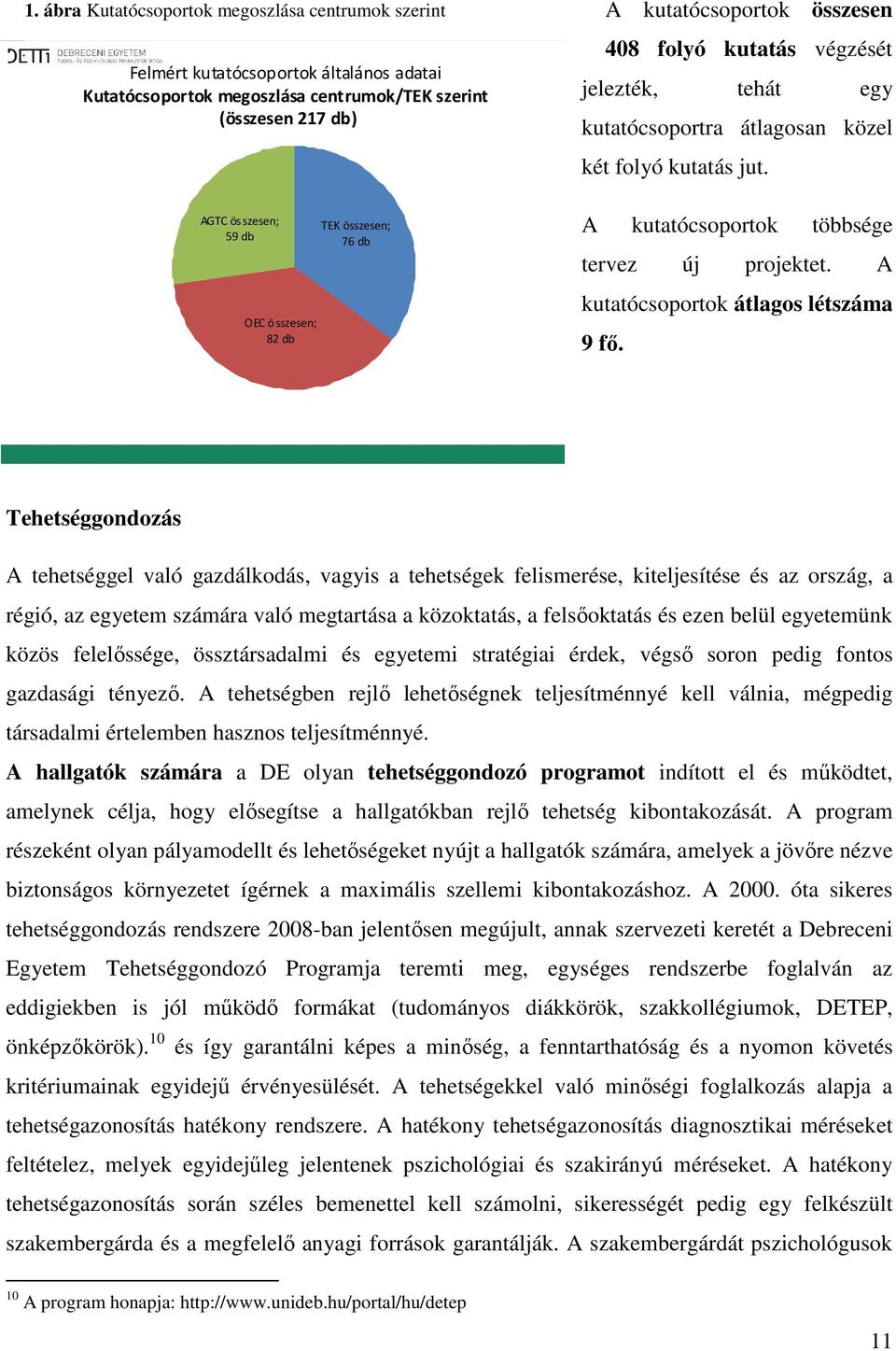 A kutatócsoportok átlagos létszáma 9 fı.