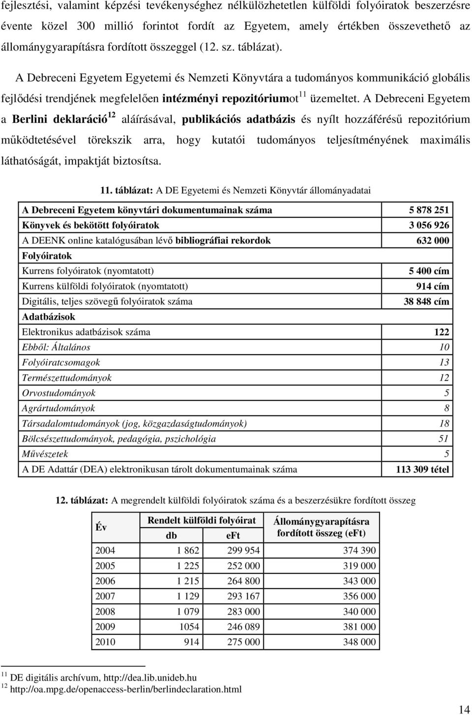 A Debreceni Egyetem a Berlini deklaráció 12 aláírásával, publikációs adatbázis és nyílt hozzáféréső repozitórium mőködtetésével törekszik arra, hogy kutatói tudományos teljesítményének maximális