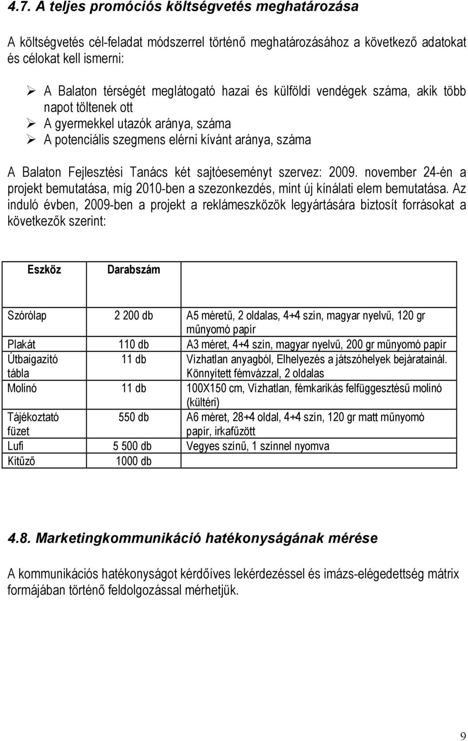 november 24-én a projekt bemutatása, míg 2010-ben a szezonkezdés, mint új kínálati elem bemutatása.