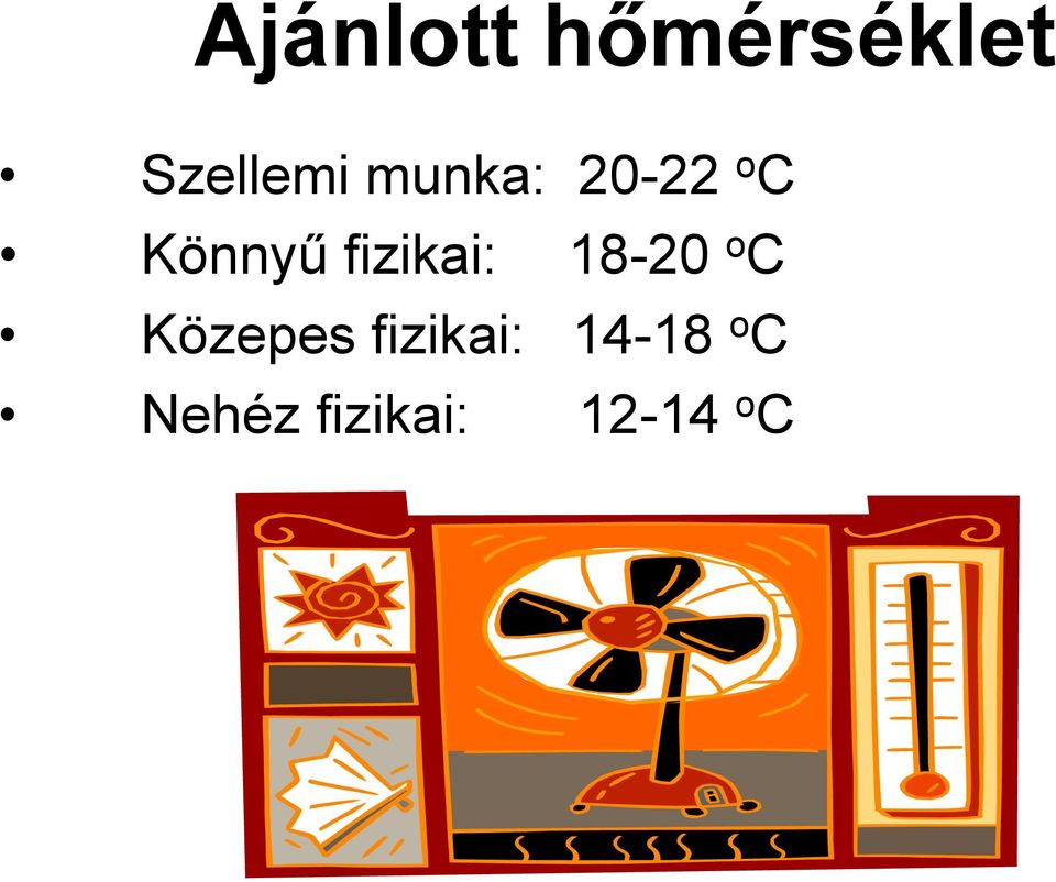 fizikai: 18-20 o C Közepes