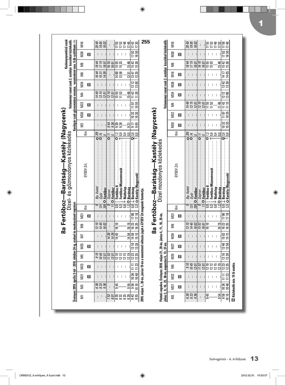 8 db szállítható = M10 M28 M6 M8 M4 M24 M22 M20 M1 M3 M21 M23 M5 M25 Km GYSEV Zrt.