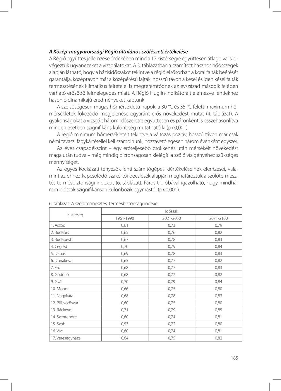 kései és igen kései fajták termesztésének klimatikus feltételei is megteremtődnek az évszázad második felében várható erősödő felmelegedés miatt.