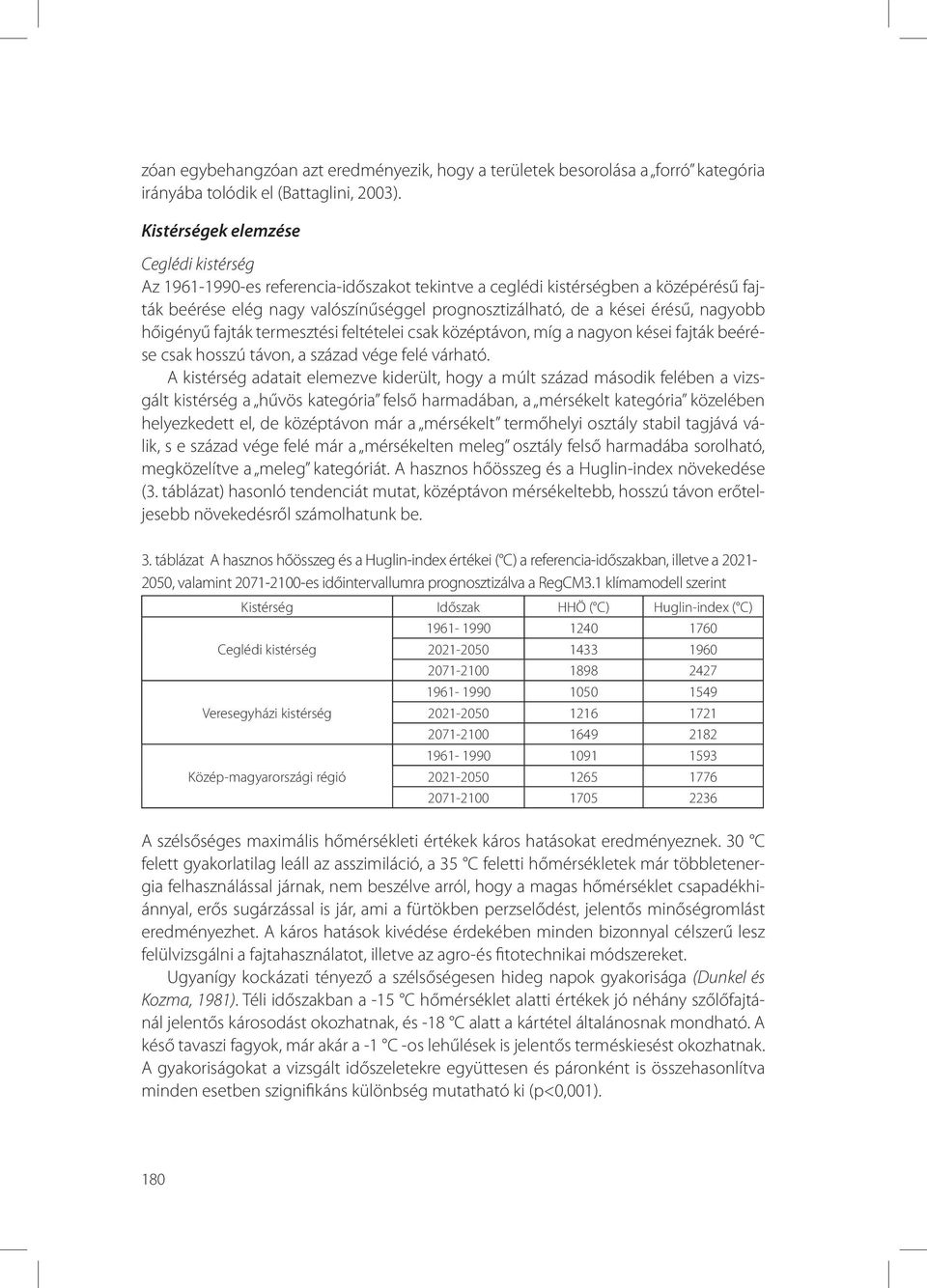 nagyobb hőigényű fajták termesztési feltételei csak középtávon, míg a nagyon kései fajták beérése csak hosszú távon, a század vége felé várható.