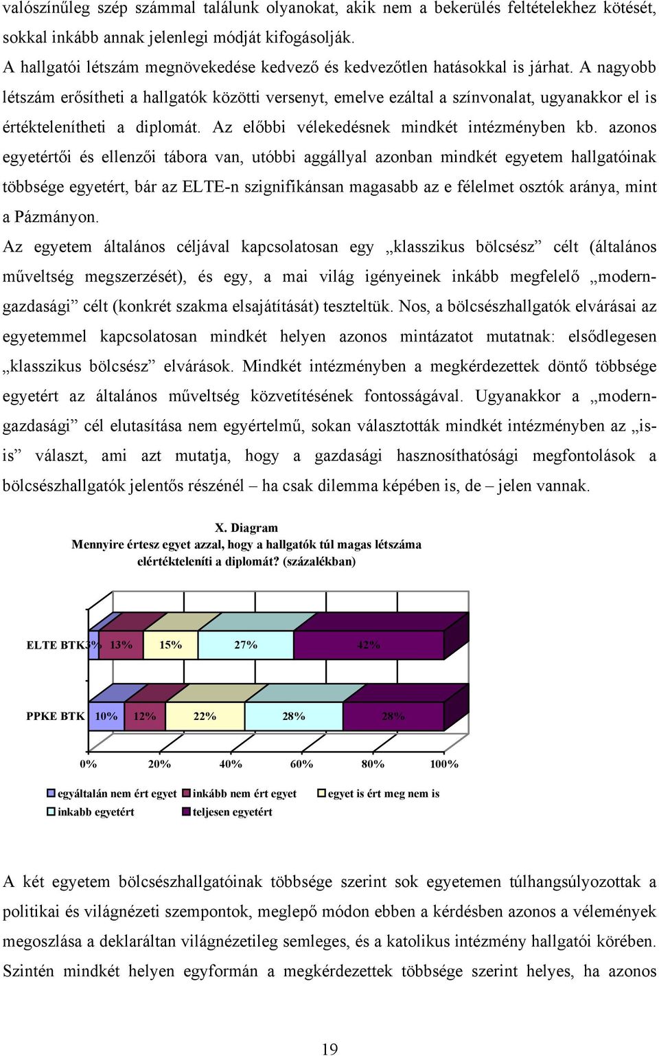 A nagyobb létszám erősítheti a hallgatók közötti versenyt, emelve ezáltal a színvonalat, ugyanakkor el is értéktelenítheti a diplomát. Az előbbi vélekedésnek mindkét intézményben kb.