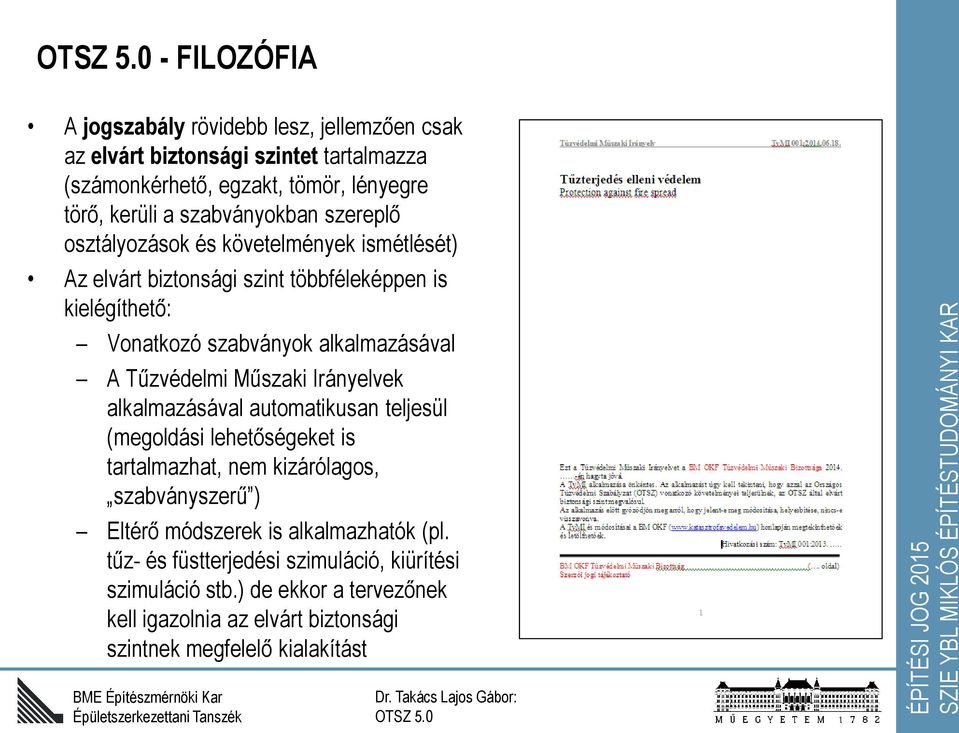 A Tűzvédelmi Műszaki Irányelvek alkalmazásával automatikusan teljesül (megoldási lehetőségeket is tartalmazhat, nem kizárólagos, szabványszerű ) Eltérő módszerek