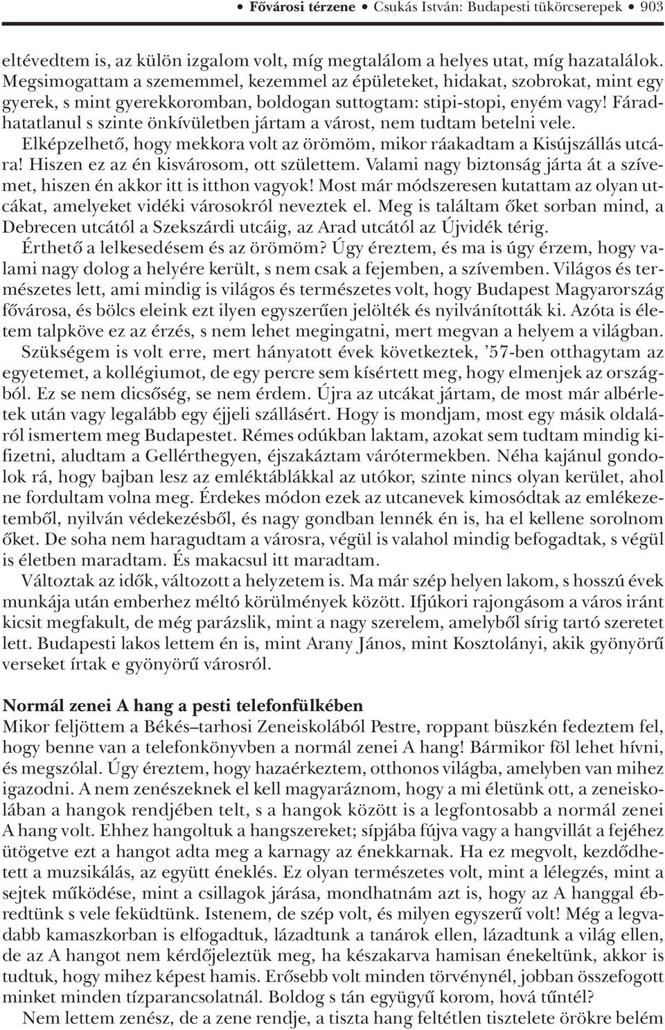 Fáradhatatlanul s szinte önkívületben jártam a várost, nem tudtam betelni vele. Elképzelhetô, hogy mekkora volt az örömöm, mikor ráakadtam a Kisújszállás utcára!