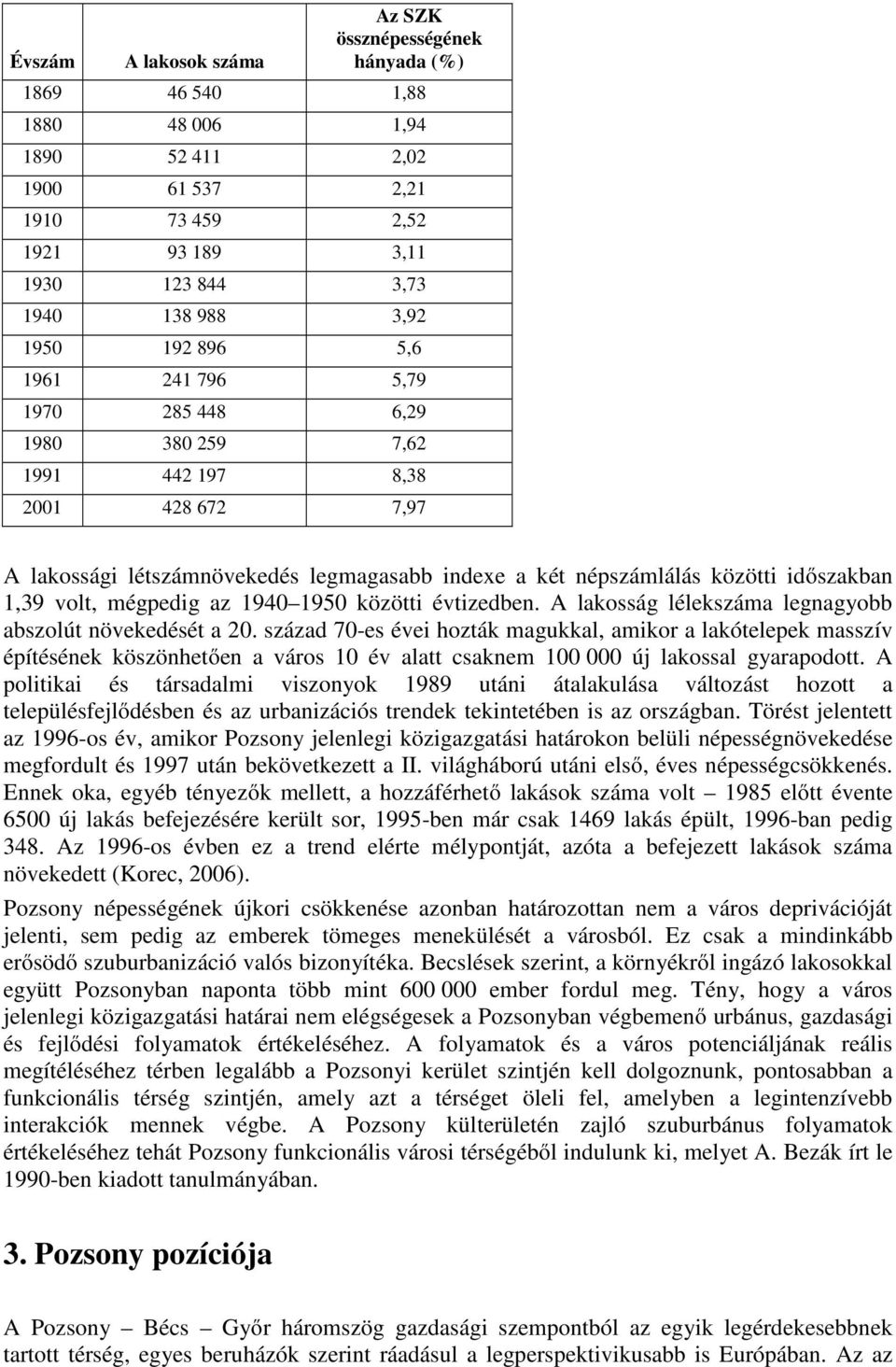 volt, mégpedig az 1940 1950 közötti évtizedben. A lakosság lélekszáma legnagyobb abszolút növekedését a 20.