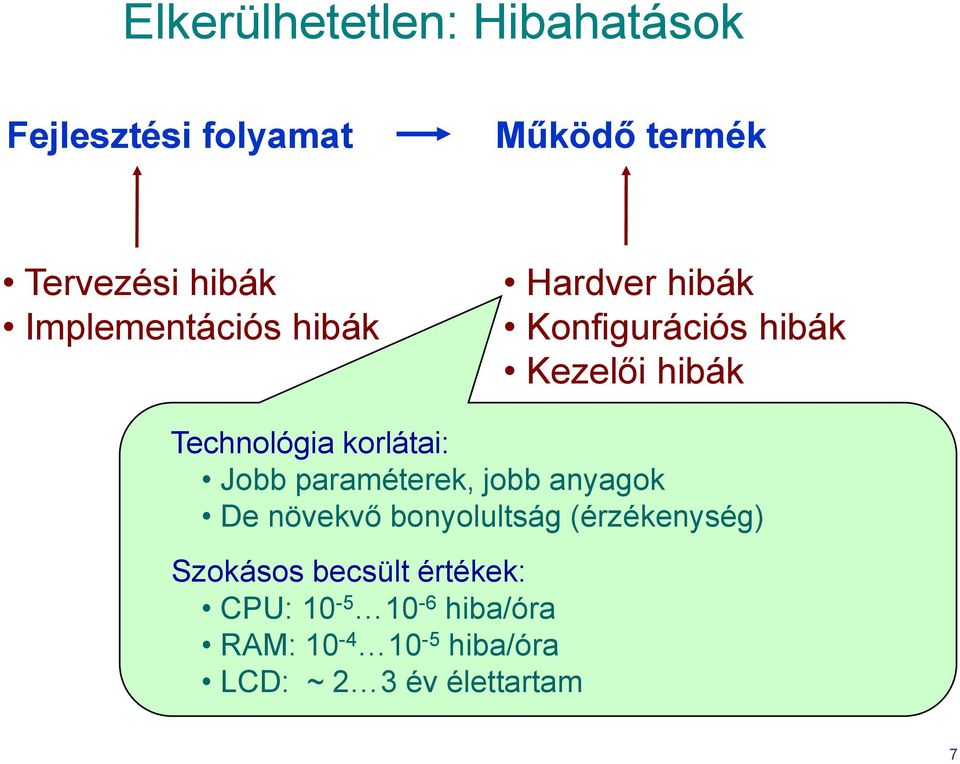 korlátai: Jobb paraméterek, jobb anyagok De növekvő bonyolultság (érzékenység)