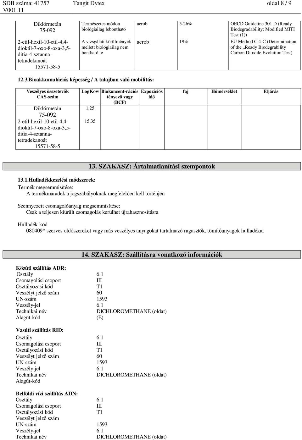 SZAKASZ: Ártalmatlanítási szempontok 13