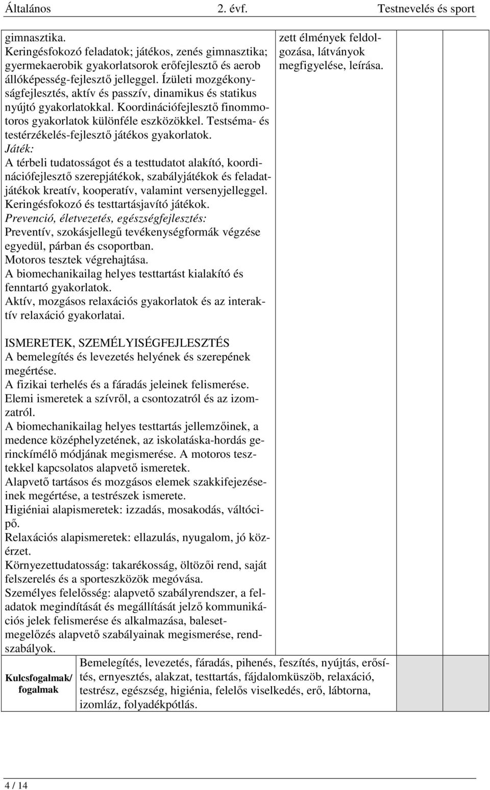 Testséma- és testérzékelés-fejlesztő játékos gyakorlatok.