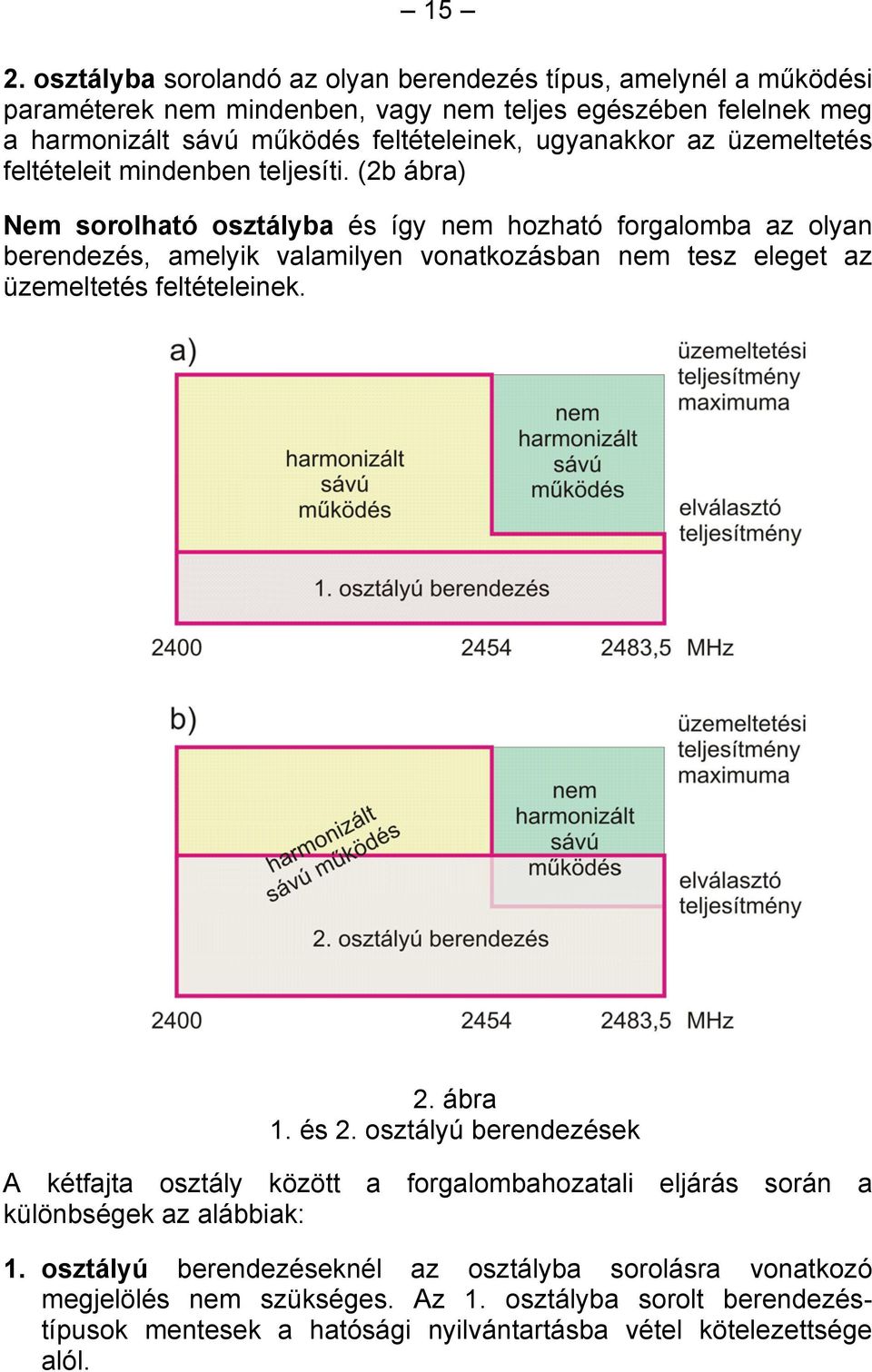 (2b ábra) Nem sorolható osztályba és így nem hozható forgalomba az olyan berendezés, amelyik valamilyen vonatkozásban nem tesz eleget az üzemeltetés feltételeinek. 2. ábra 1. és 2.