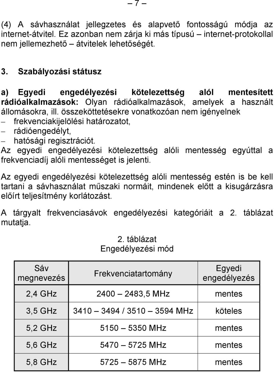 összeköttetésekre vonatkozóan nem igényelnek frekvenciakijelölési határozatot, rádióengedélyt, hatósági regisztrációt.