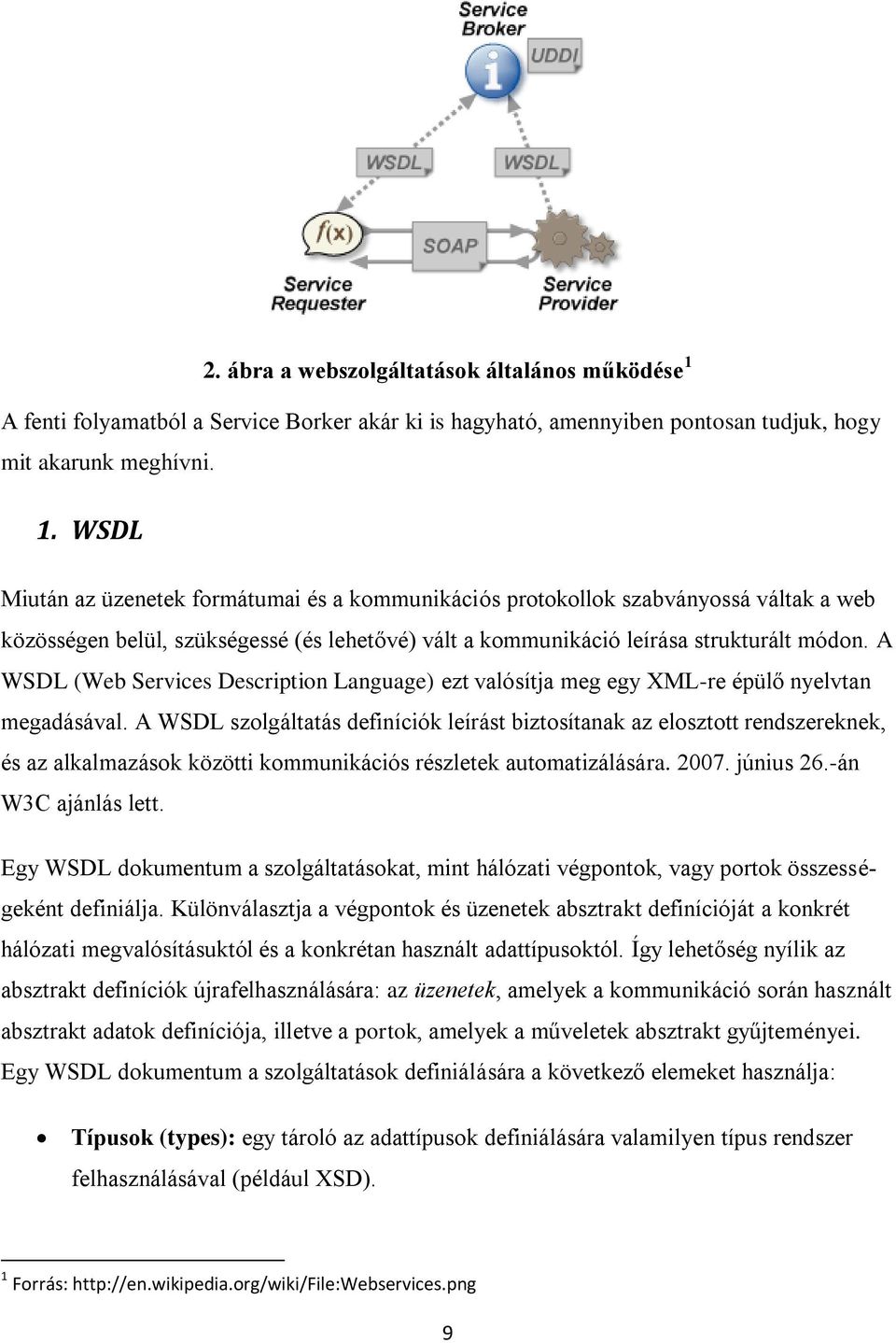 WSDL Miután az üzenetek formátumai és a kommunikációs protokollok szabványossá váltak a web közösségen belül, szükségessé (és lehetővé) vált a kommunikáció leírása strukturált módon.