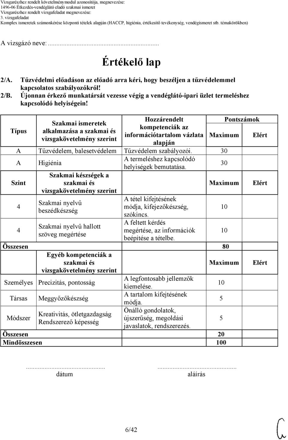 Típus Szakmai ismeretek alkalmazása a Hozzárendelt kompetenciák az információtartalom vázlata alapján Tűzvédelem, balesetvédelem Tűzvédelem szabályozói.