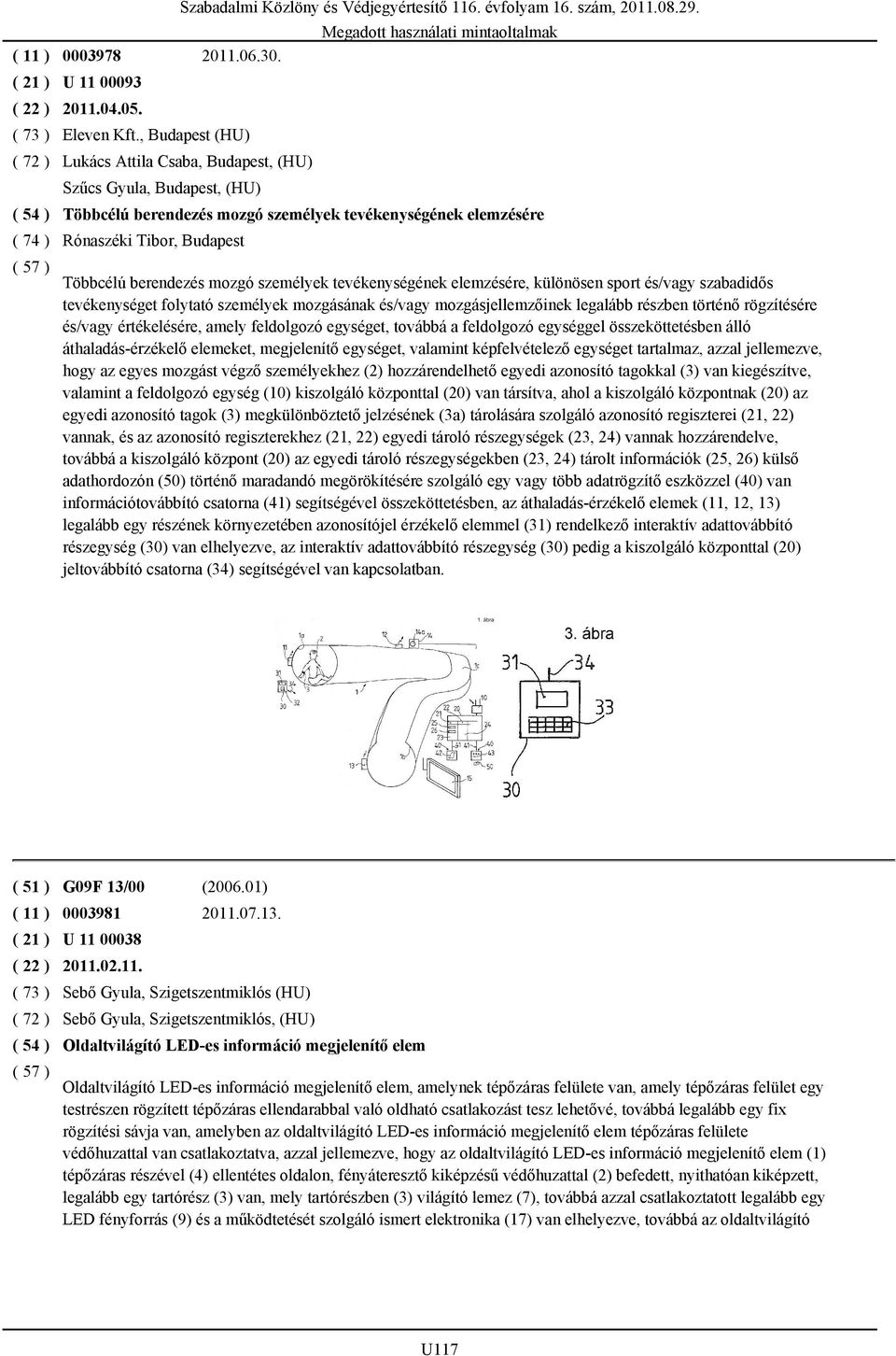 Védjegyértesítő 116. évfolyam 16. szám, 2011.08.29.