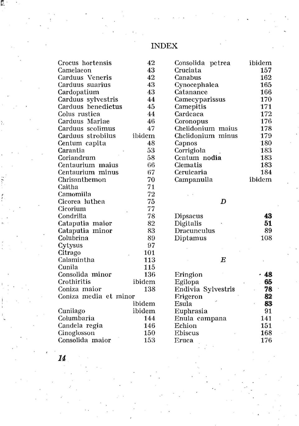 minus 179 Centum capita 48 Capnos 180 Carantia 53 Corrigiola 183 Coriandrum 58 Centum nodia 183 Centaurium maius 66 Clematis 183 Centaurium minus 67 Ceruicaria 184 Chrisanthemon 70 Campanulla ibidem