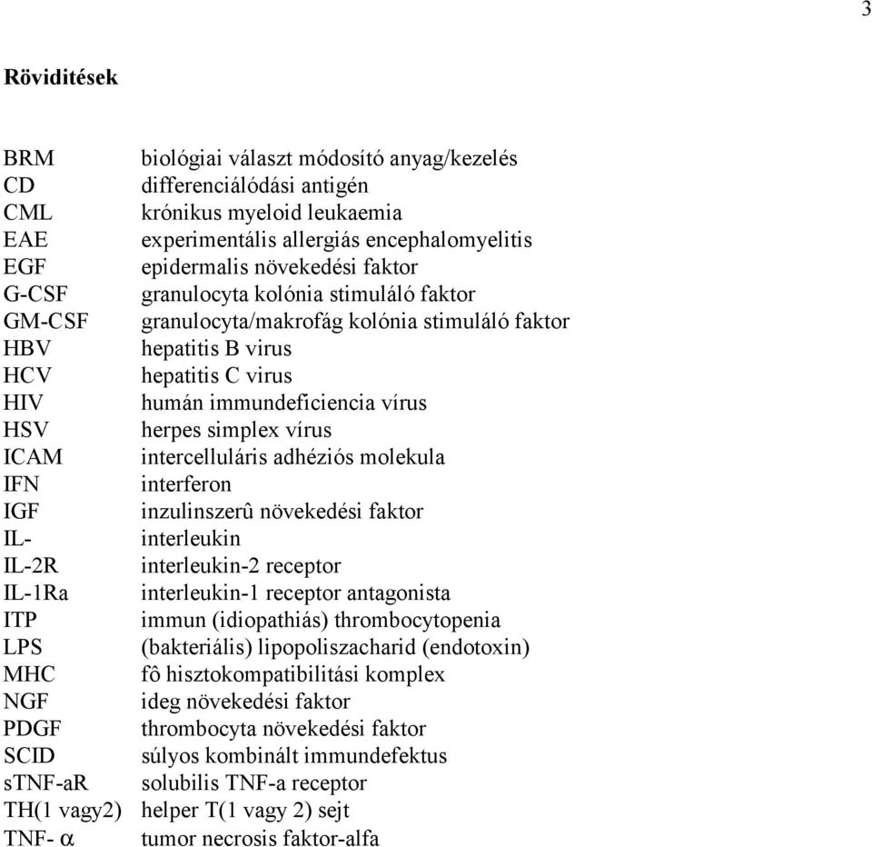 stimuláló faktor hepatitis B virus hepatitis C virus humán immundeficiencia vírus herpes simplex vírus intercelluláris adhéziós molekula interferon inzulinszerû növekedési faktor interleukin