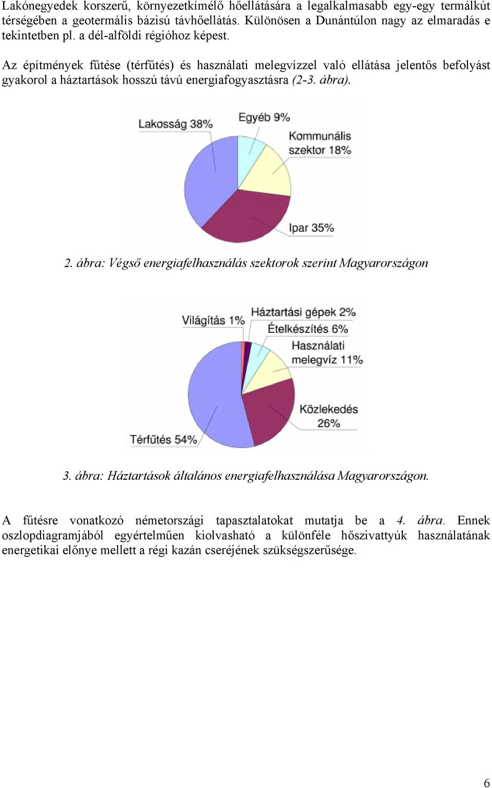 Az építmények fűtése (térfűtés) és használati melegvízzel való ellátása jelentős befolyást gyakorol a háztartások hosszú távú energiafogyasztásra (2-3. ábra). 2.