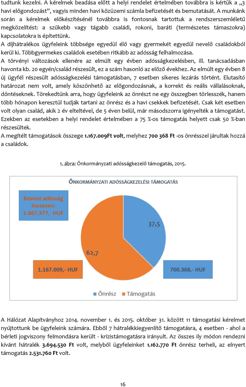 építettünk. A díjhátralékos ügyfeleink többsége egyedül élő vagy gyermekét egyedül nevelő családokból kerül ki. Többgyermekes családok esetében ritkább az adósság felhalmozása.