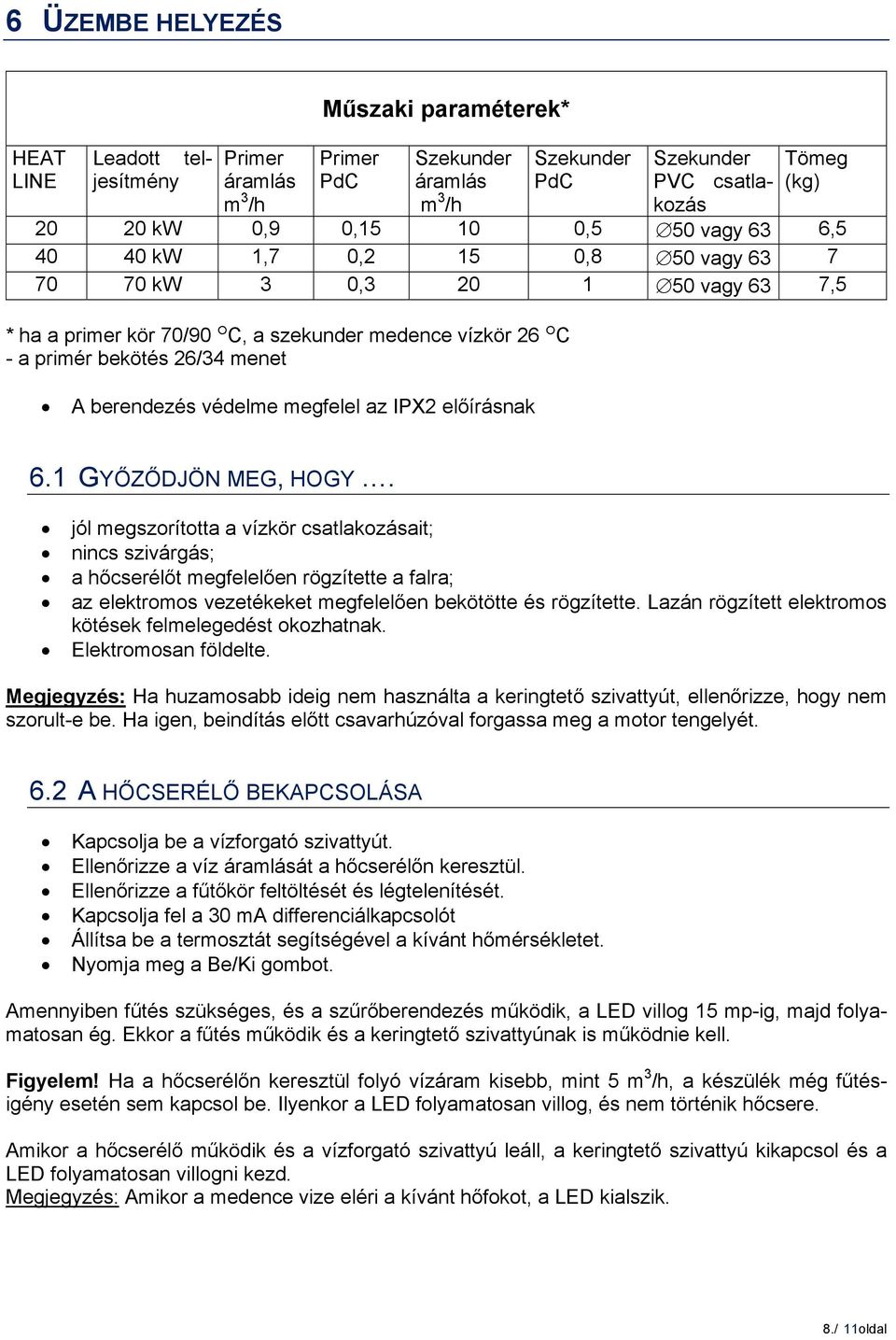 védelme megfelel az IPX2 előírásnak 6.1 GYŐZŐDJÖN MEG, HOGY.