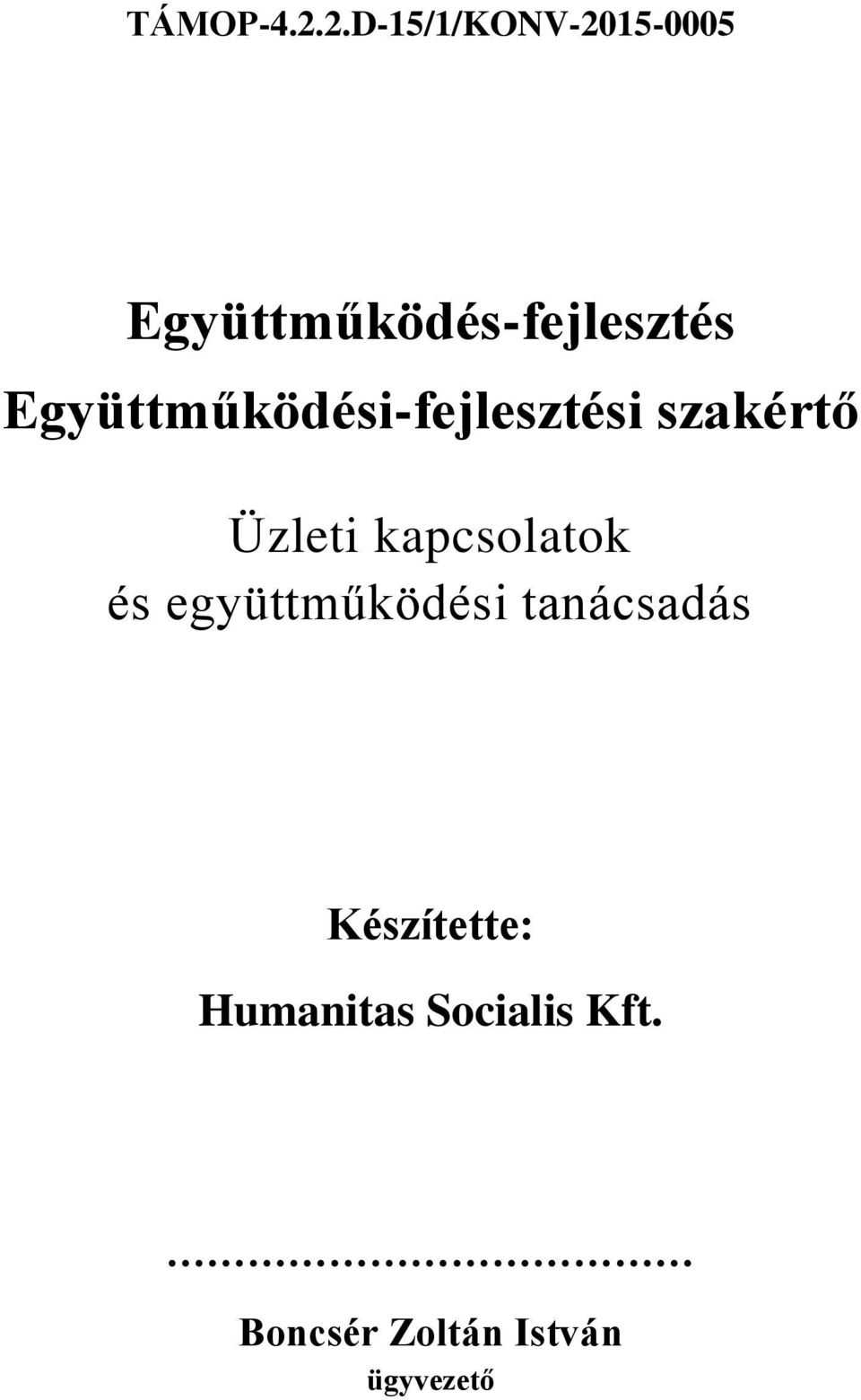 Együttműködési-fejlesztési szakértő Üzleti