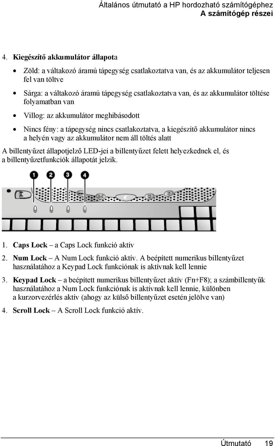 akkumulátor töltése folyamatban van Villog: az akkumulátor meghibásodott Nincs fény: a tápegység nincs csatlakoztatva, a kiegészítő akkumulátor nincs a helyén vagy az akkumulátor nem áll töltés alatt