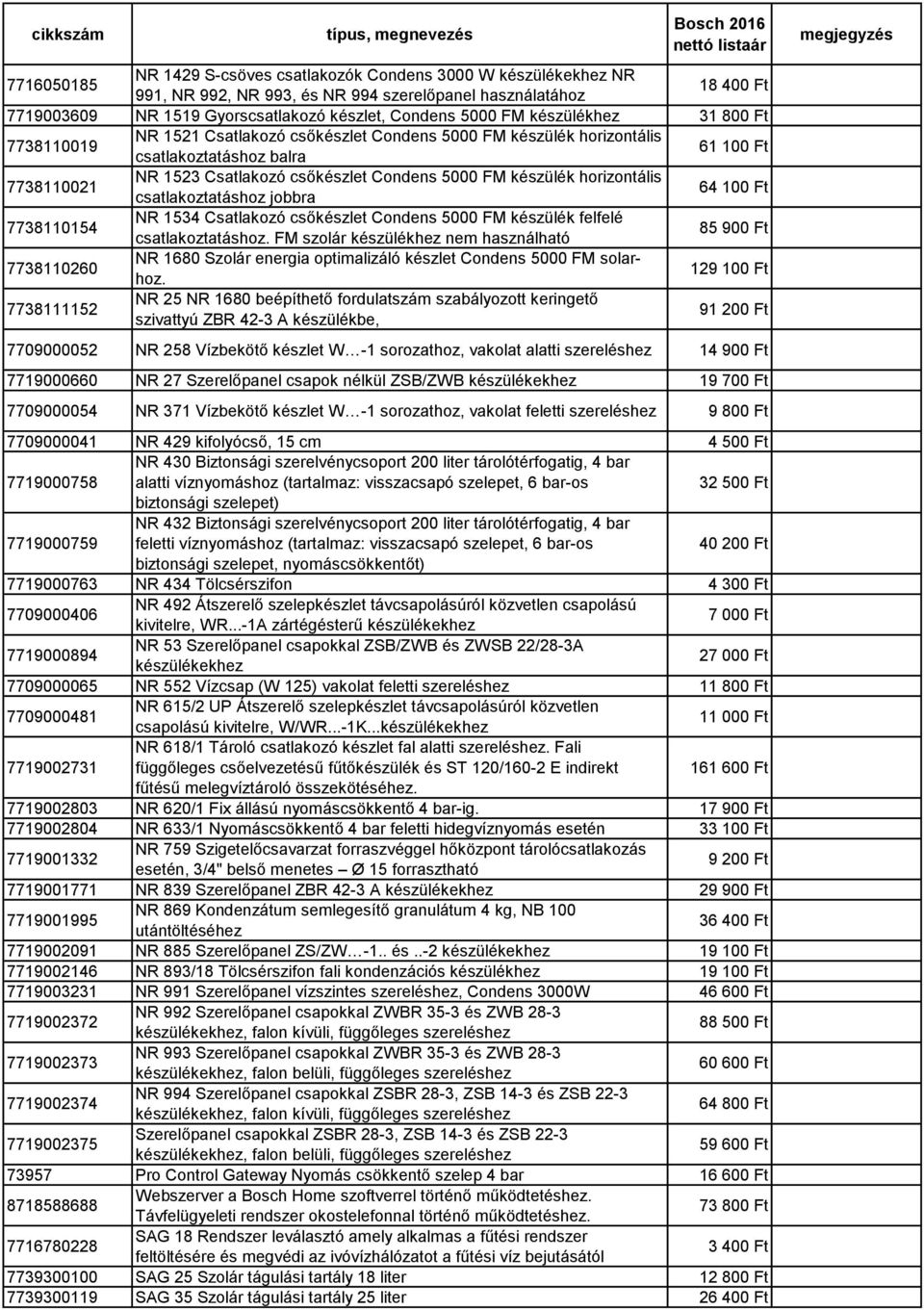 készülék horizontális csatlakoztatáshoz jobbra 64 100 Ft 7738110154 NR 1534 Csatlakozó csőkészlet Condens 5000 FM készülék felfelé csatlakoztatáshoz.