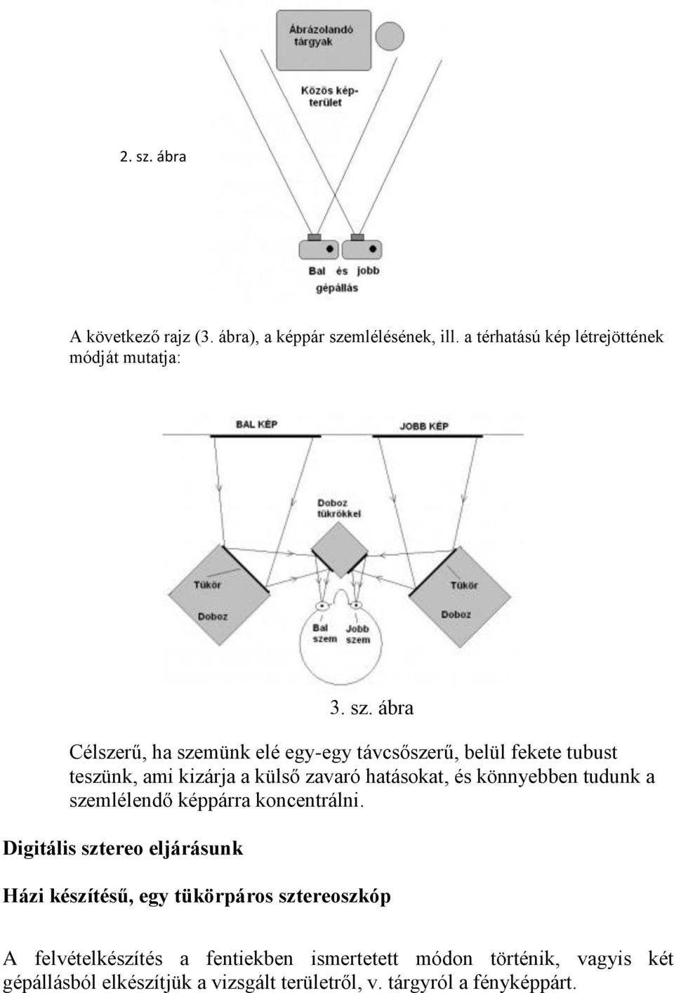 mlélésének, ill. a térhatású kép létrejöttének módját mutatja: 3. sz.
