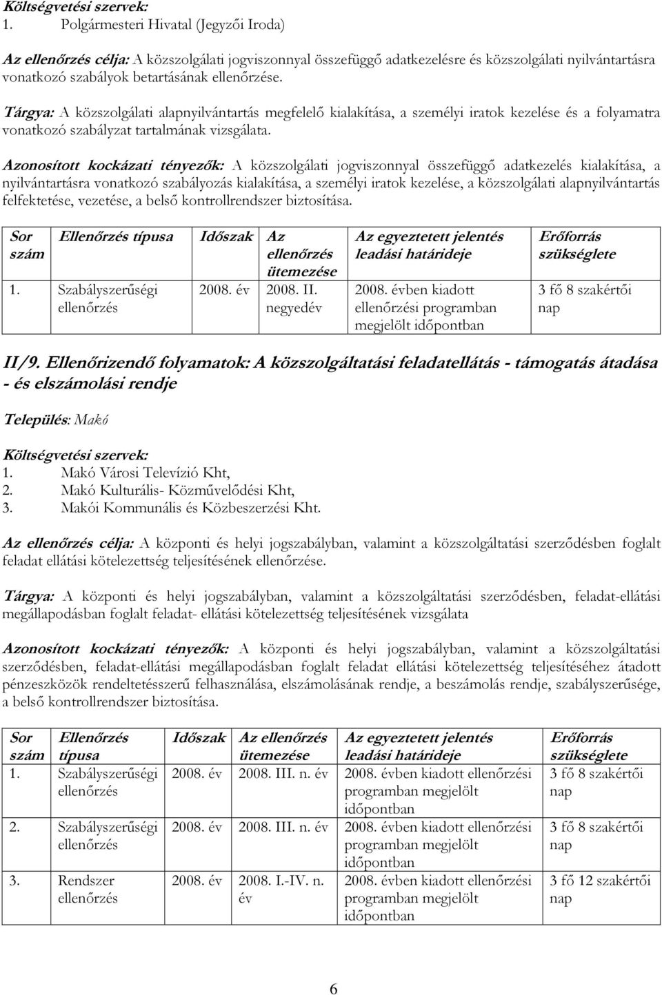 Tárgya: A közszolgálati alapnyilvántartás megfelelő kialakítása, a személyi iratok kezelése és a folyamatra vonatkozó szabályzat tartalmának vizsgálata.