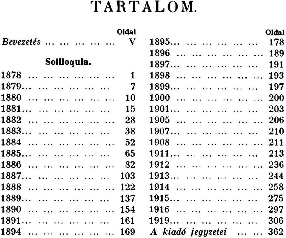 .. 178 1896 o "o 'oo 189 1897 "o.. o... 191 1898 oo 193 1899 o o ooo... 197 1900.. o '" o.. "o "O 200 1901... OO o o o o '" o.. 203 1905 ooo o o... 206 1907 "o o.. o o". 210 1908 oo. 000 "o.