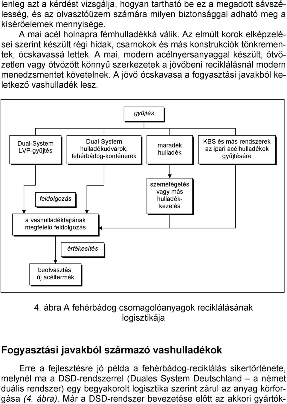 A mai, modern acélnyersanyaggal készült, ötvözetlen vagy ötvözött könnyű szerkezetek a jövőbeni reciklálásnál modern menedzsmentet követelnek.