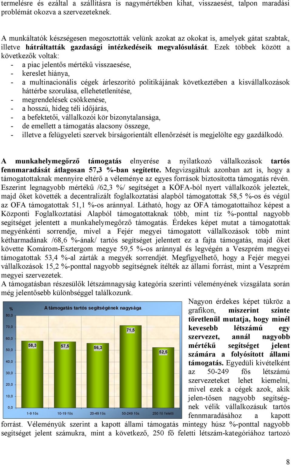 Ezek többek között a következők voltak: - a piac jelentős mértékű visszaesése, - kereslet hiánya, - a multinacionális cégek árleszorító politikájának következtében a kisvállalkozások háttérbe