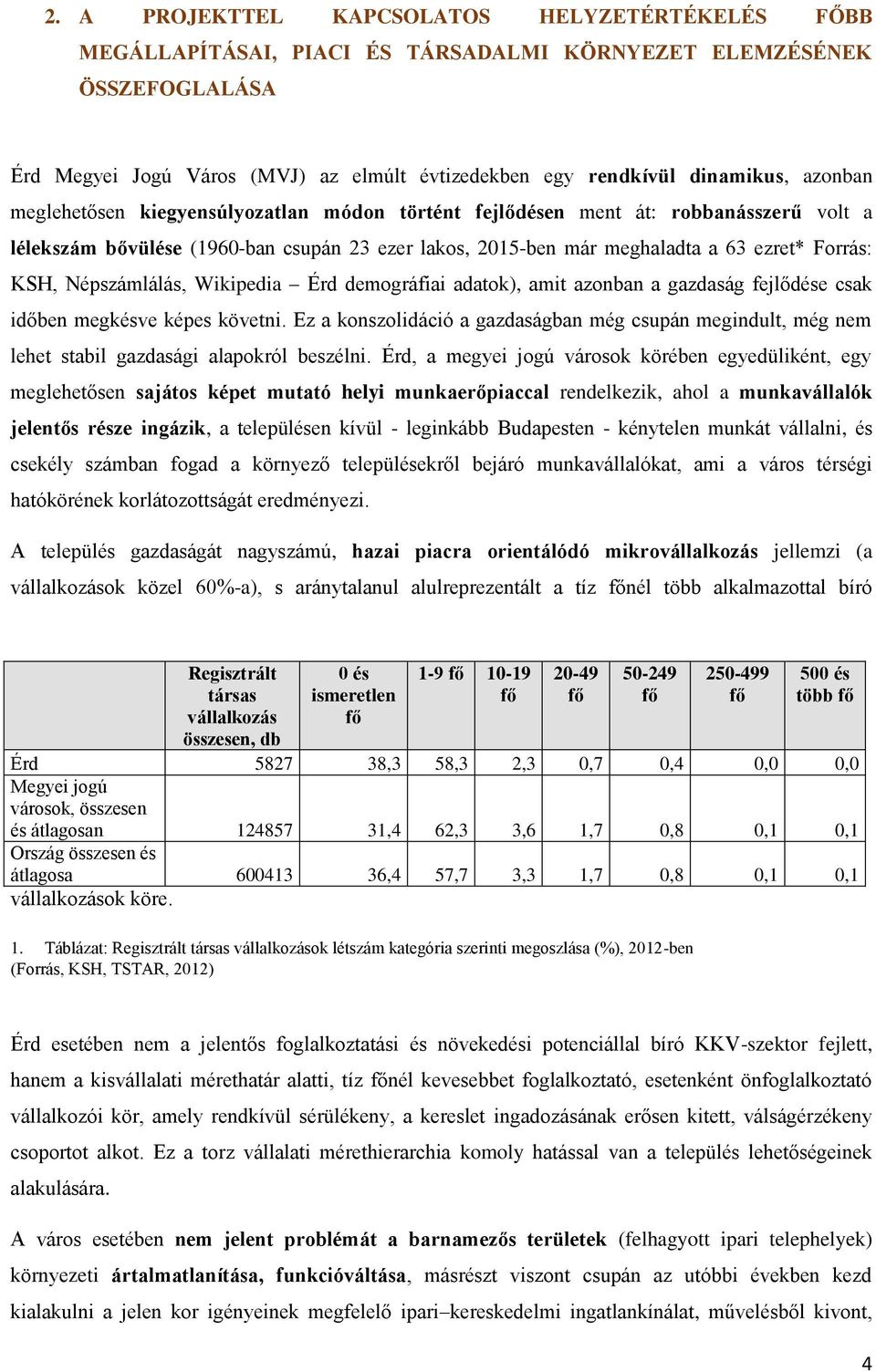 Népszámlálás, Wikipedia Érd demográfiai adatok), amit azonban a gazdaság fejlődése csak időben megkésve képes követni.