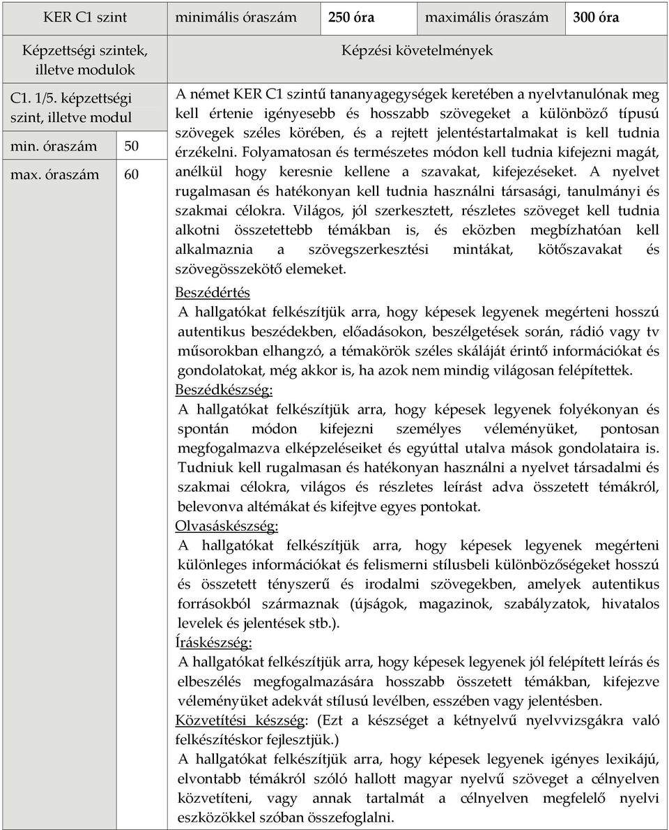 rejtett jelentéstartalmakat is kell tudnia érzékelni. Folyamatosan és természetes módon kell tudnia kifejezni magát, anélkül hogy keresnie kellene a szavakat, kifejezéseket.