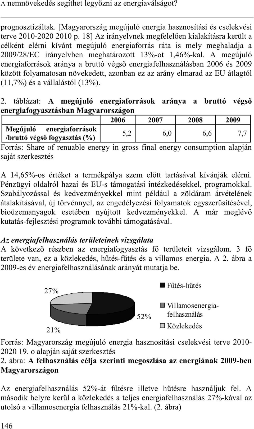 A megújuló energiaforrások aránya a bruttó végs energiafelhasználásban 20