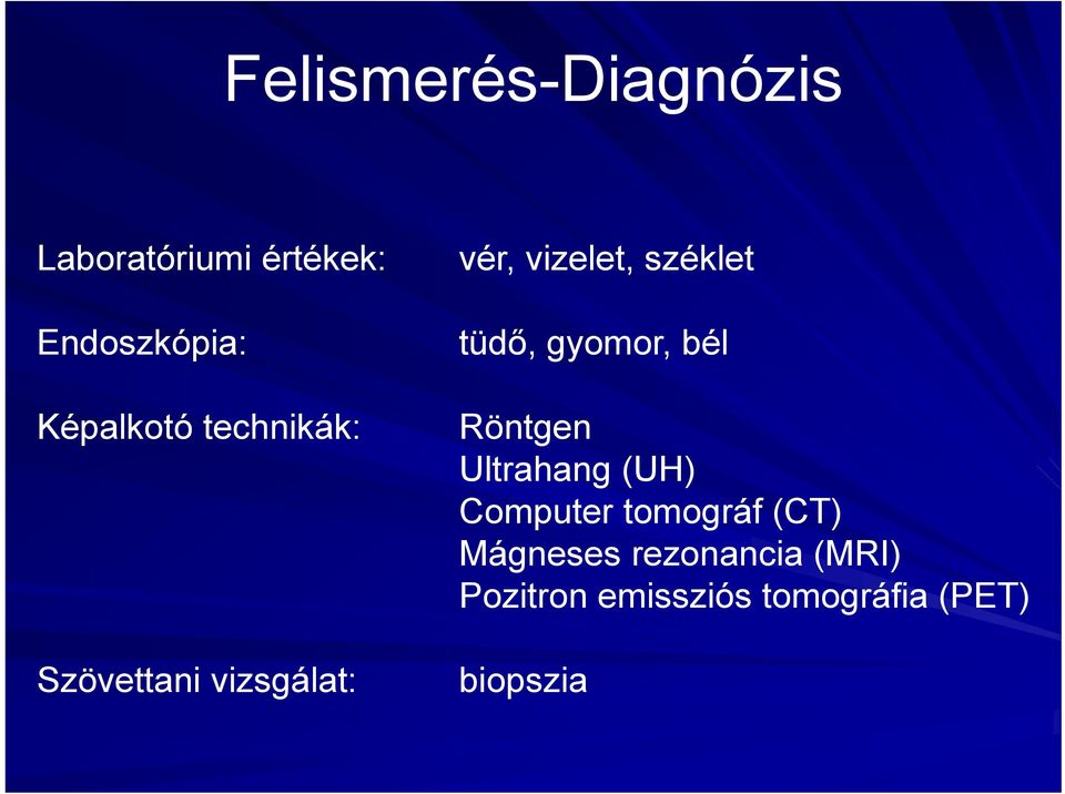 széklet tüdő, gyomor, bél Röntgen Ultrahang (UH) Computer