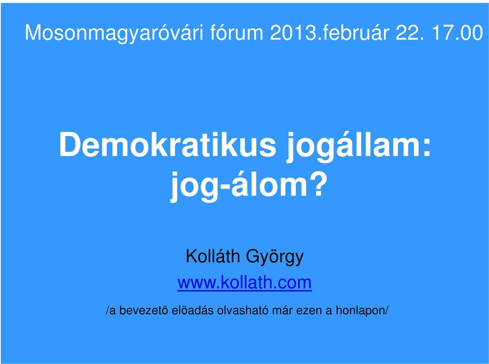 Kolláth György www.kollath.