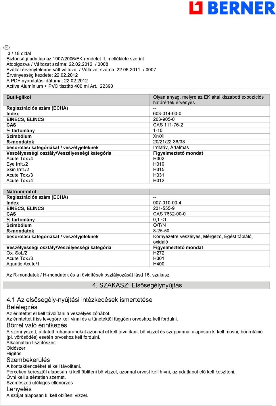 /2 Skin Irrit./2 Acute Tox./3 Acute Tox.