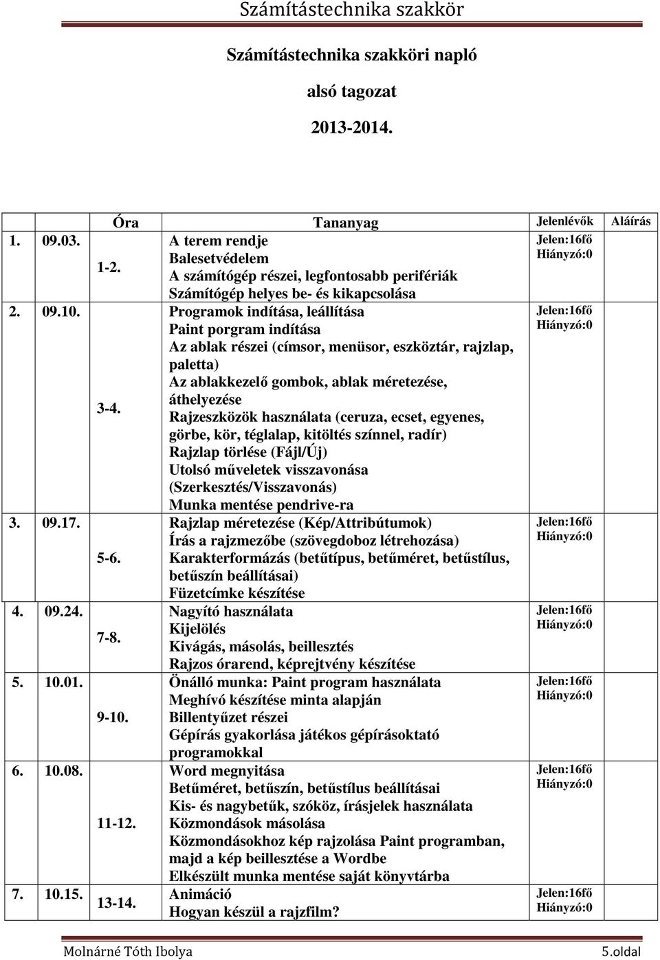 Programok indítása, leállítása Paint porgram indítása Az ablak részei (címsor, menüsor, eszköztár, rajzlap, paletta) Az ablakkezelő gombok, ablak méretezése, áthelyezése Rajzeszközök használata