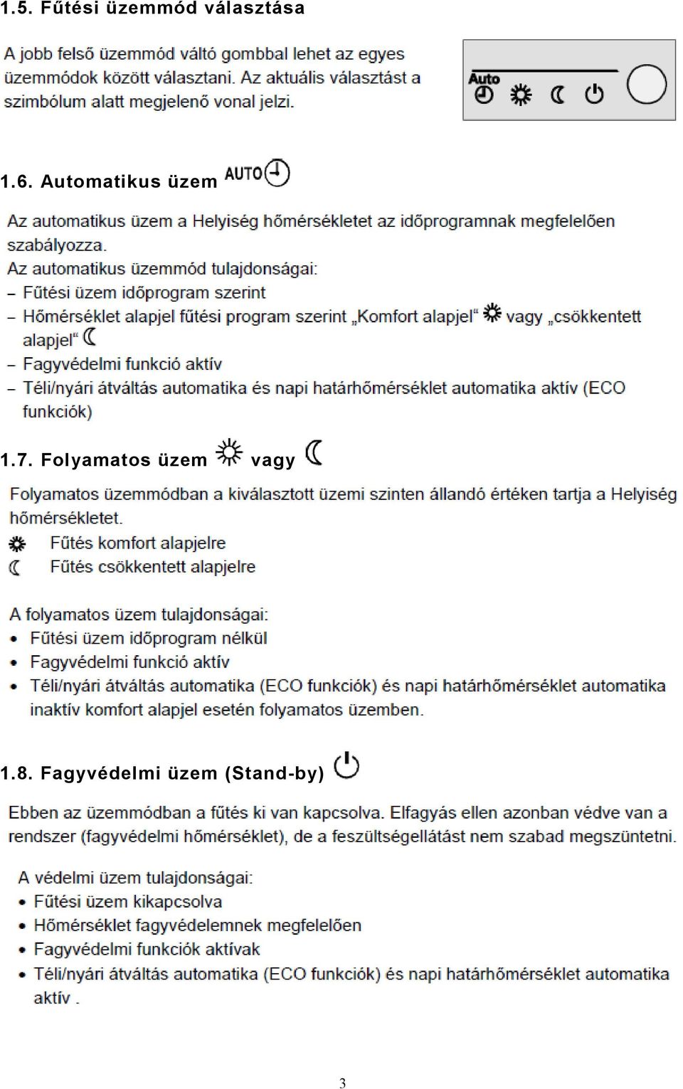 Automatikus üzem 1.7.