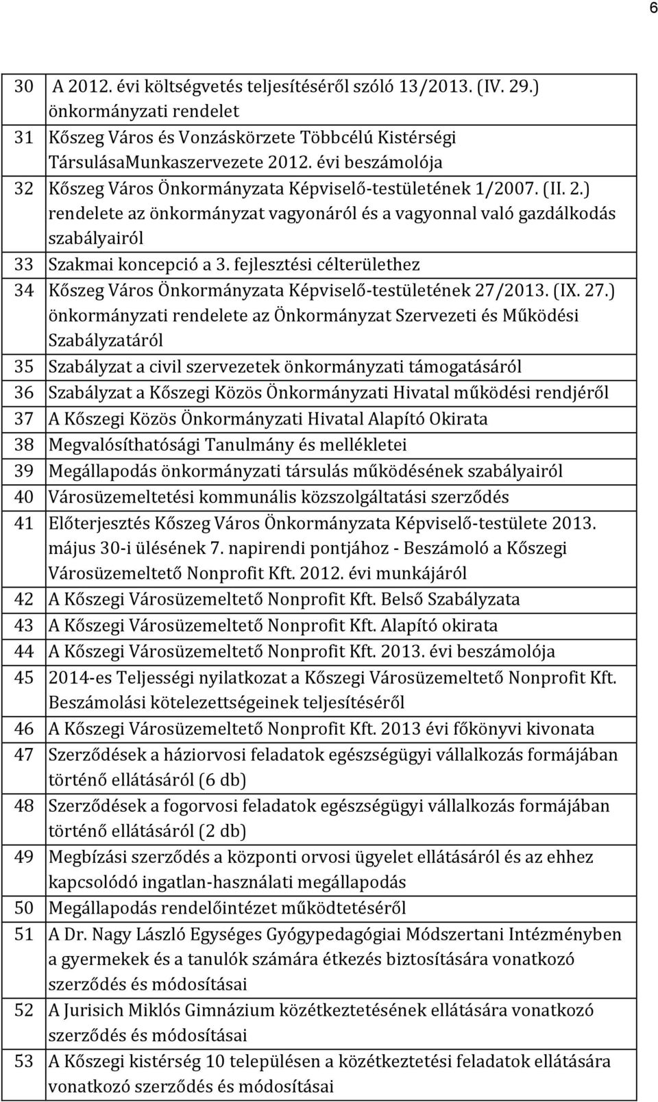 fejlesztési célterülethez 34 Kőszeg Város Önkormányzata Képviselő-testületének 27/